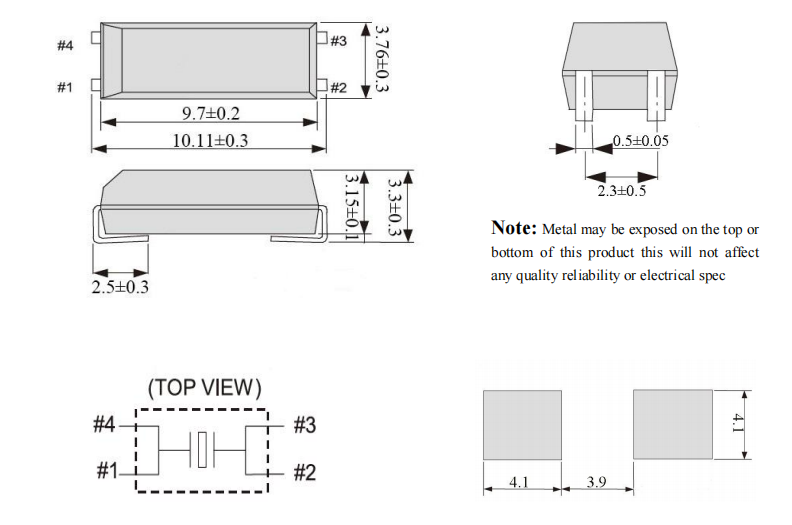 SMD Tuning Fork Crystal 405(10.4*4.6*3.6mm) Lead-Free SMD Tuning Fork Crystal 405(10.4*4.6*3.6mm) Lead-Free