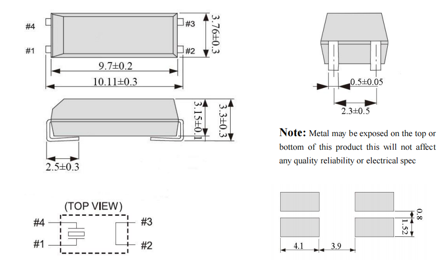 SMD Tuning Fork Crystal 406(10.4*4.6*3.6mm) Lead-Free SMD Tuning Fork Crystal 406(10.4*4.6*3.6mm) Lead-Free